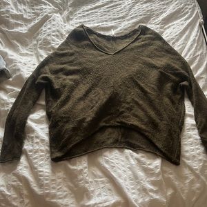 green free people sweater